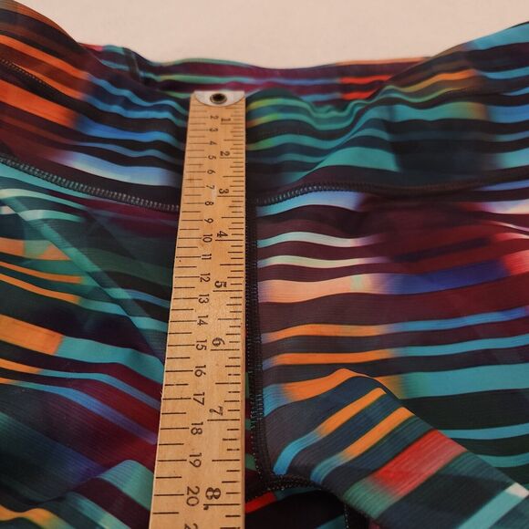 Athleta Womens Multicolor Striped Capri Leggings Size Small Tall Crop Zip Pocket - Picture 4 of 9